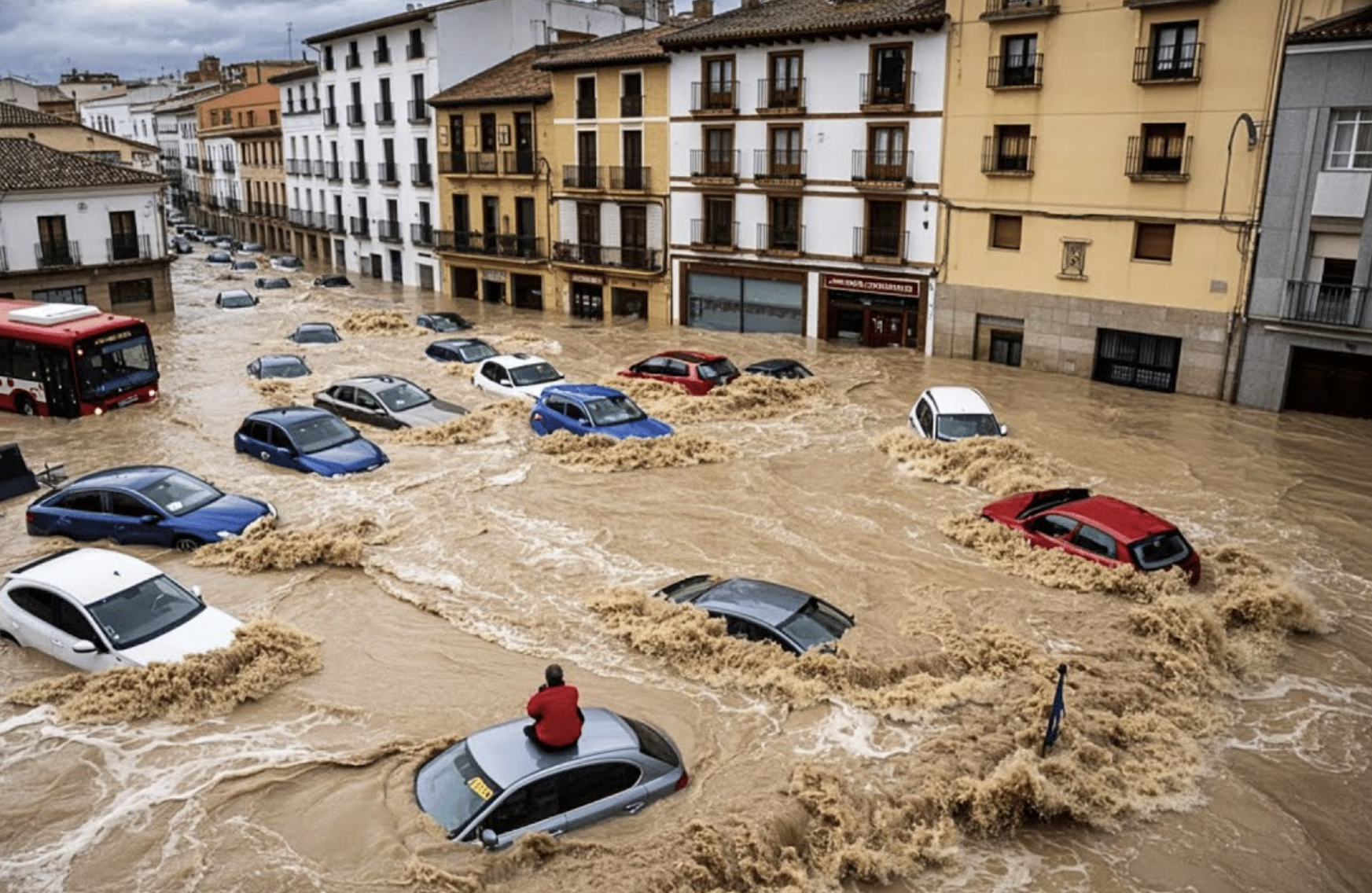 فيضانات عارمة تغمر مناطق واسعة في إسبانيا بسبب العاصفة "أليس"